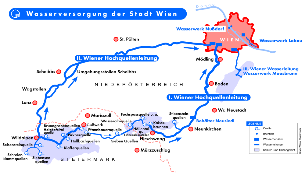 Plan der Wiener Hochquellwasserleitungen